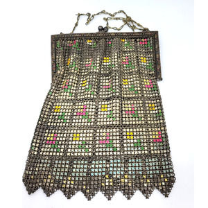 Antique Whiting & Davis Mesh Colorful Handbag Purse
